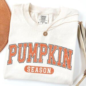 NEW Comfort Colors Pumpkin Season Soft Cotton Crewneck Graphic Tee Shirt